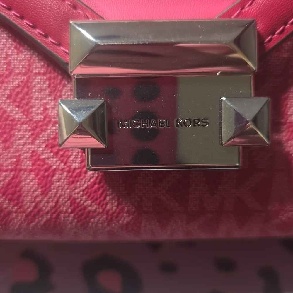 Michael Kors Whitney Medium Flap Chain Shoulder Bag — Dark Raspberry Multi — NWT